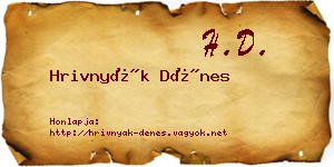 Hrivnyák Dénes névjegykártya
